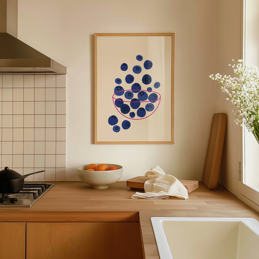 BLUEBERRIES IN A BOWL PRINT