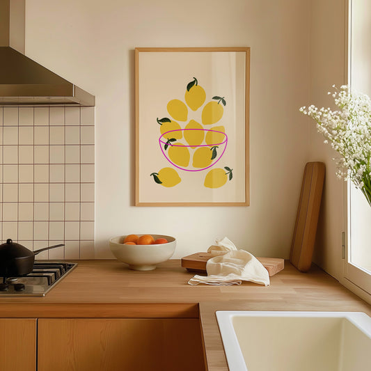 LEMONS IN A BOWL PRINT