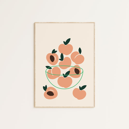 PEACHES IN A BOWL PRINT