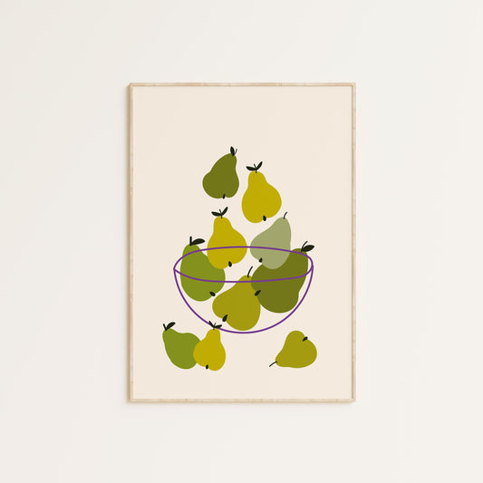 PEARS IN A BOWL PRINT