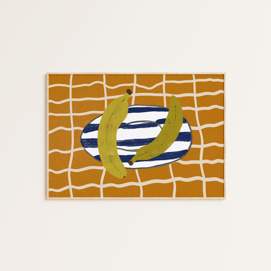 BANANAS ON A PLATE PRINT