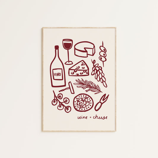 WINE AND CHEESE PRINT
