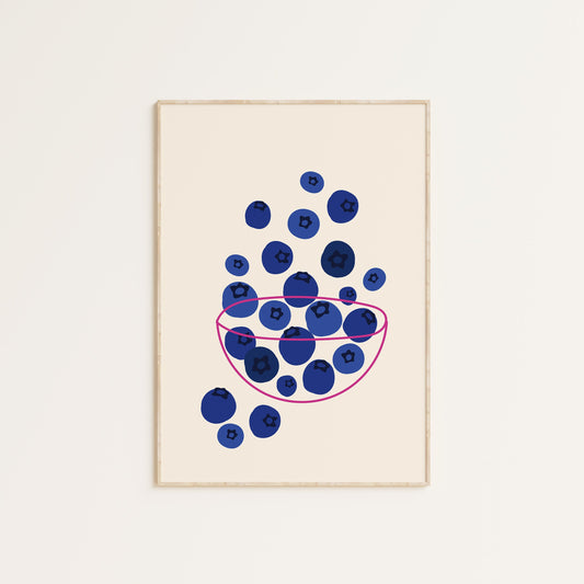 BLUEBERRIES IN A BOWL PRINT