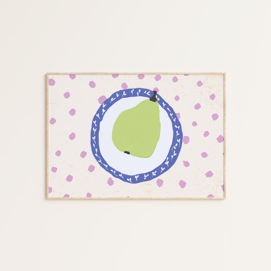 PEARS ON A PLATE PRINT