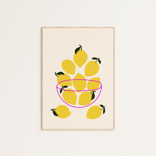 LEMONS IN A BOWL PRINT