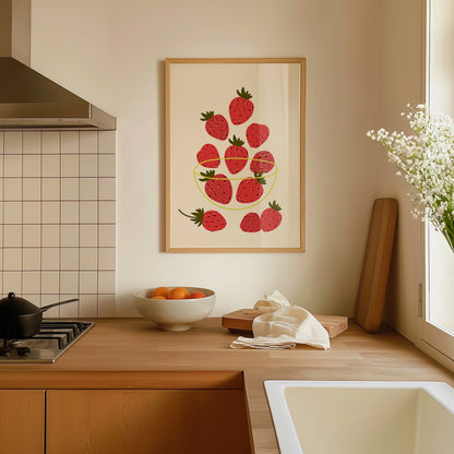 STRAWBERRIES IN A BOWL PRINT
