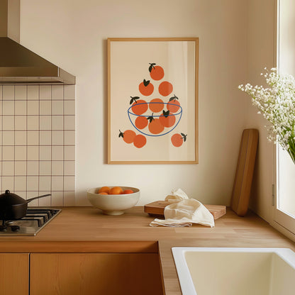 ORANGES IN A BOWL PRINT