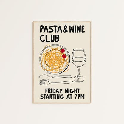 PASTA AND WINE CLUB PRINT