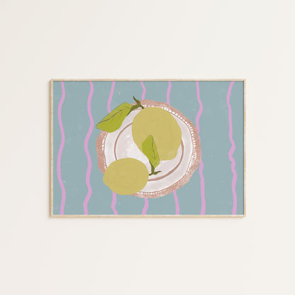 LEMONS ON A PLATE PRINT