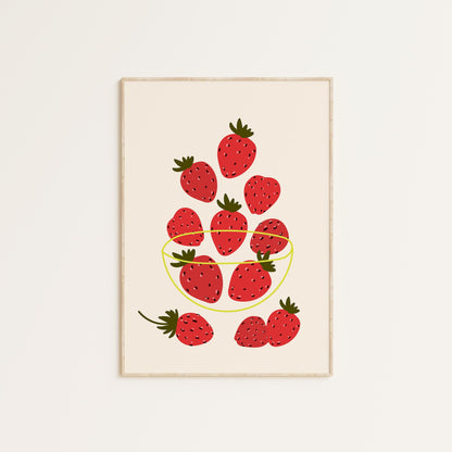 STRAWBERRIES IN A BOWL PRINT