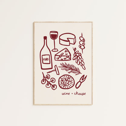 WINE AND CHEESE PRINT