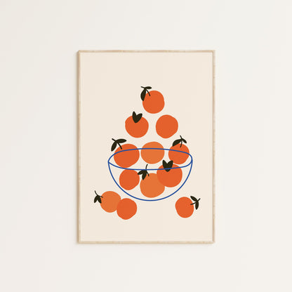 ORANGES IN A BOWL PRINT