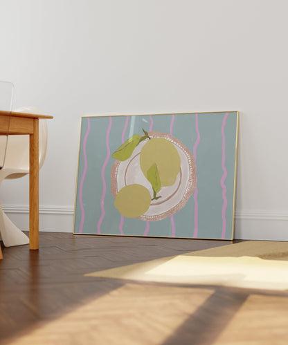 LEMONS ON A PLATE PRINT