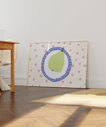 PEARS ON A PLATE PRINT