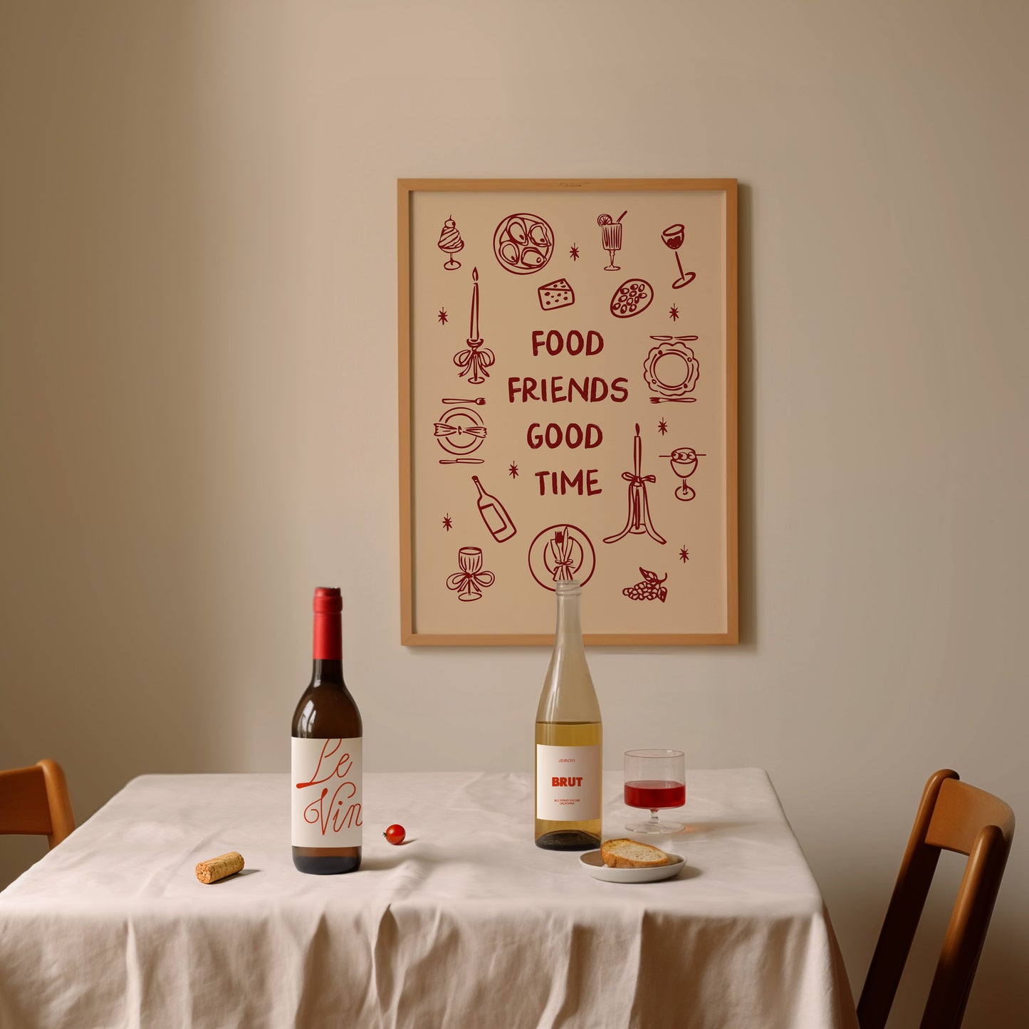 FOOD FRIENDS GOOD TIME PRINT